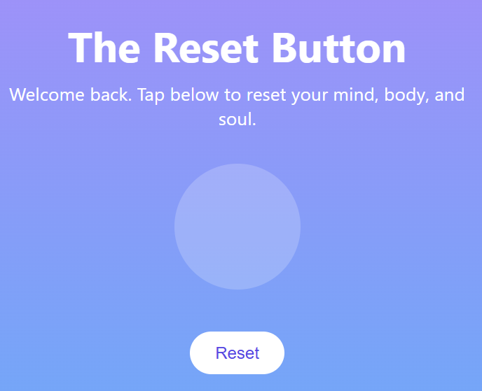 The Reset Button App Screenshot